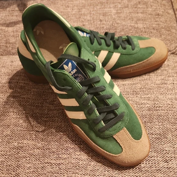 NWT Adidas Men's Forest Green and Gray Sneakers - Picture 3 of 6